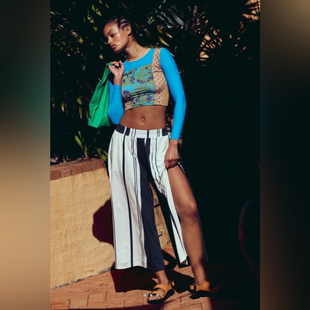 Free People Hot Shot Printed Wide-Leg Pants